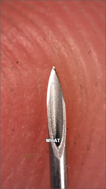 Sourced footage, needle tip