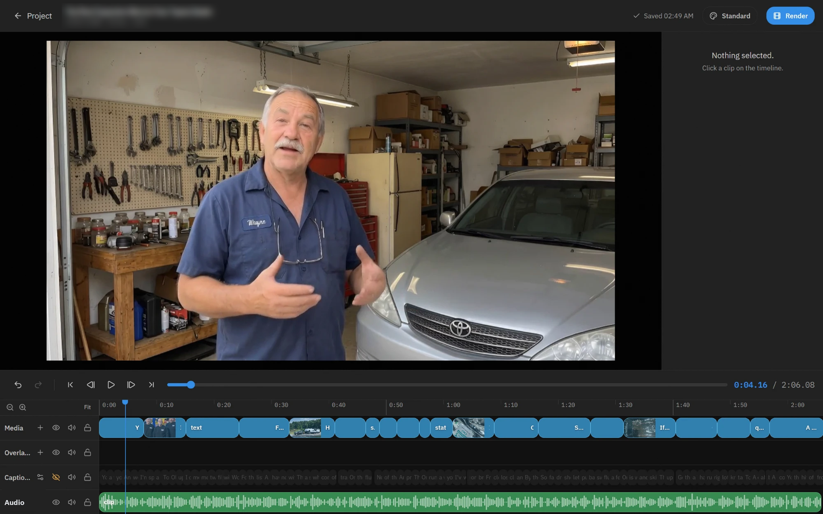 An AI presenter inside a Vidiculous edit